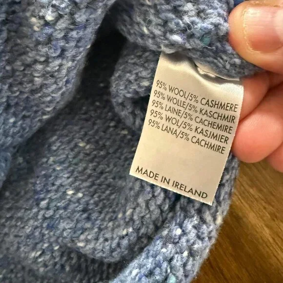 IrelandsEye Irish Wool Cashmere V-Neck Sweater Large - Picture 5 of 7